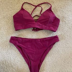 Zaful Dark Maroon Bikini Set